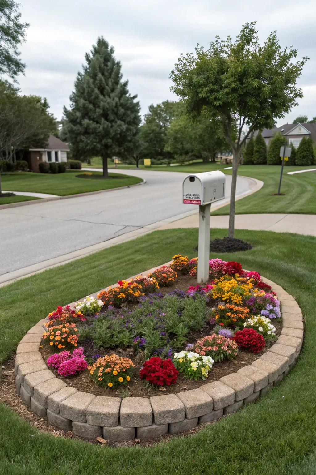 A circle design delivers a balanced and welcoming mailbox space.