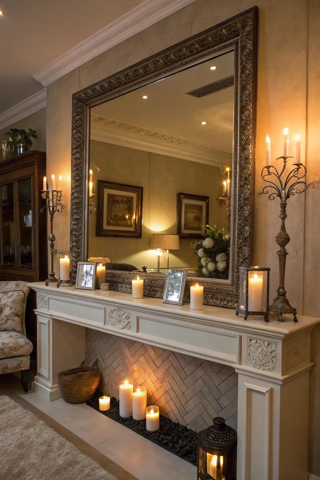 Mirrors offer the illusion of increased room size.