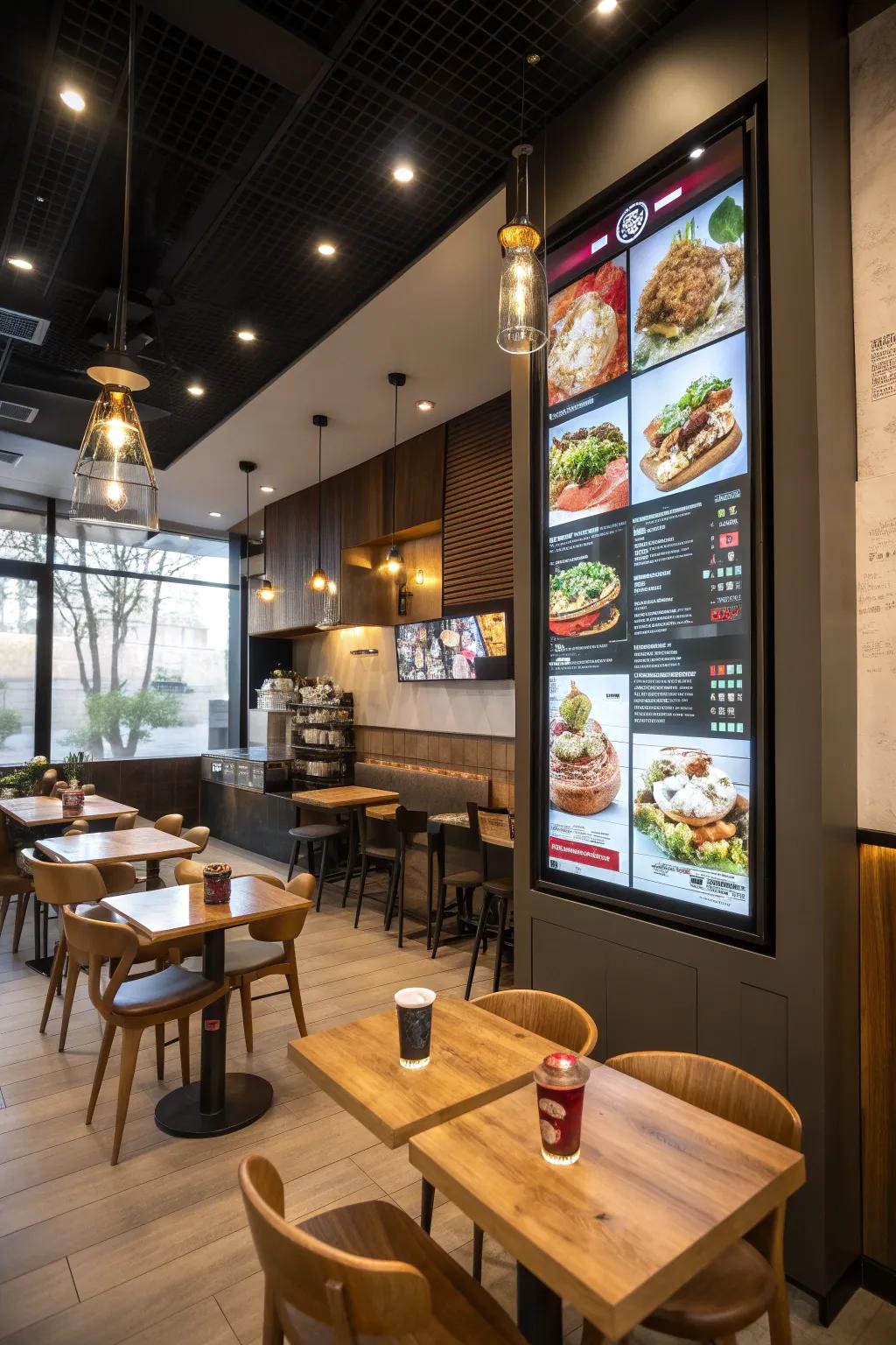 Elevate your space with a sleek digital menu board.