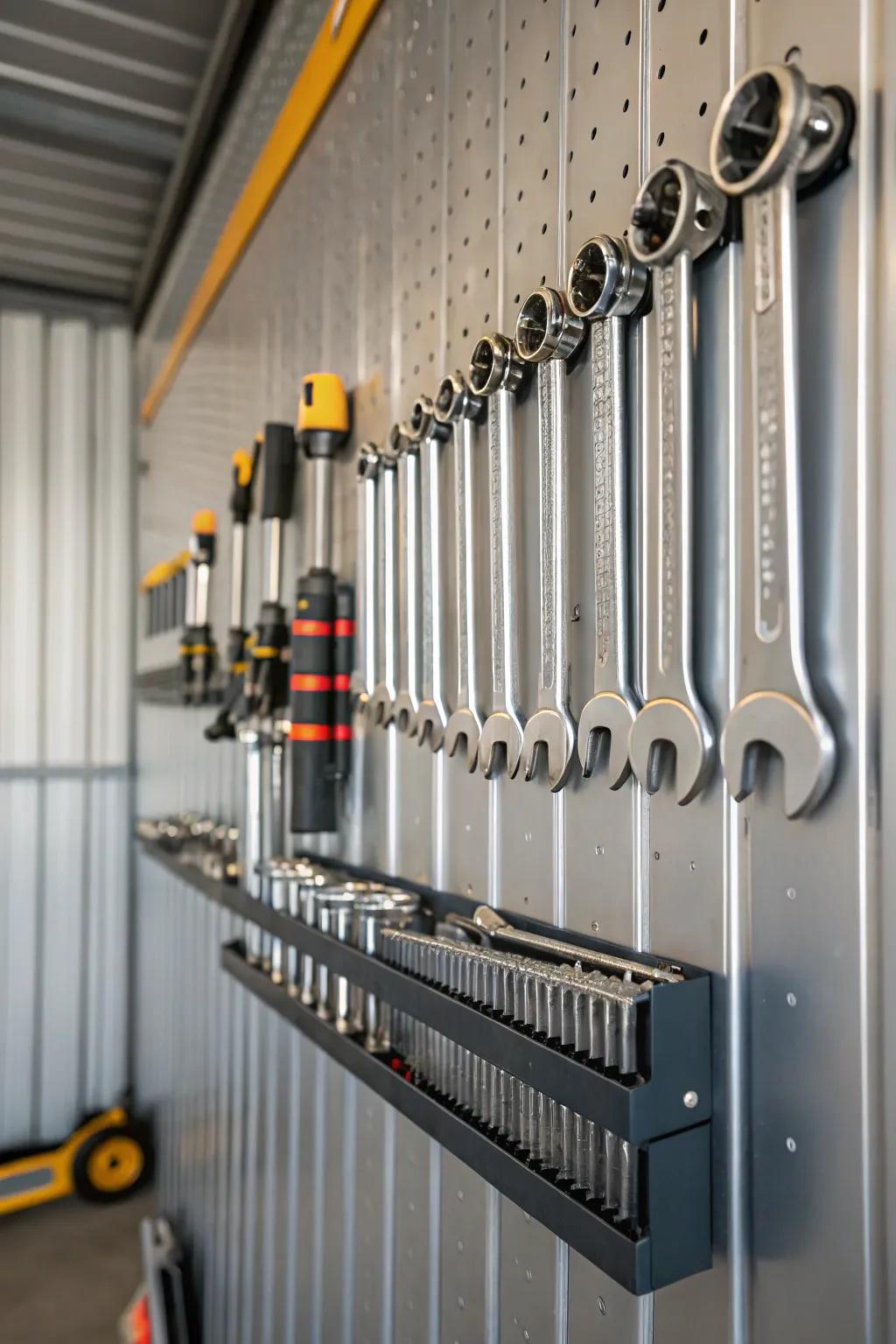 Magnetic grips: tools are always visible and within reach.