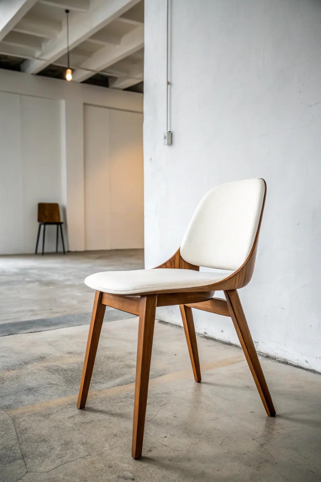 Simple furniture with sharp edges improves a minimalist style.