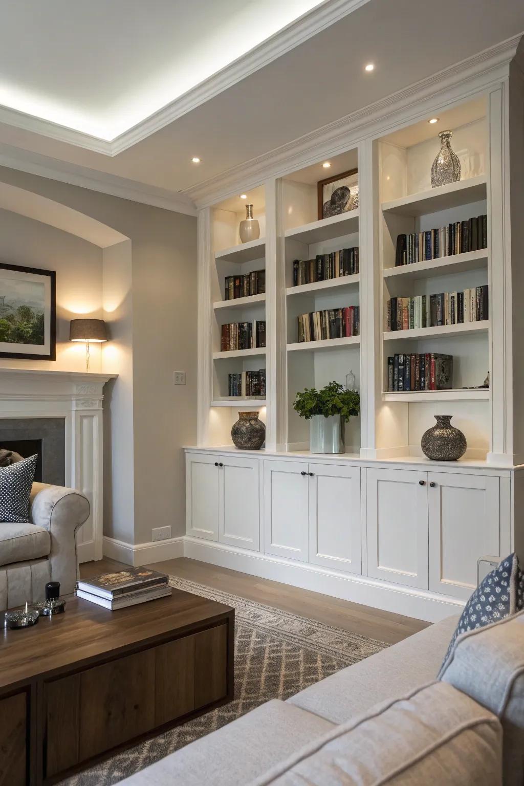 Discover harmony and style through balanced shelving designs.