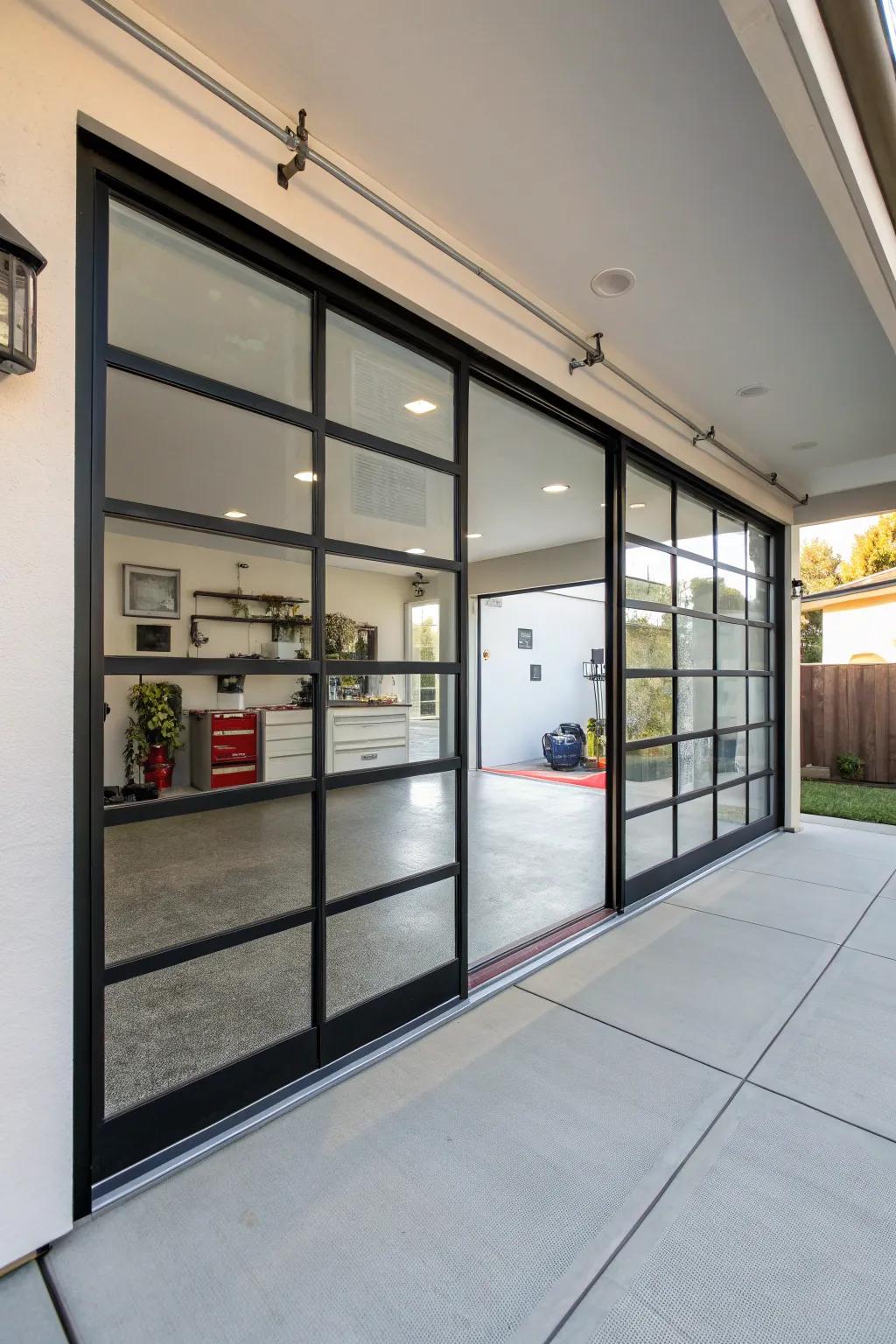 Translucent segments introduce refinement and natural illumination to your garage.