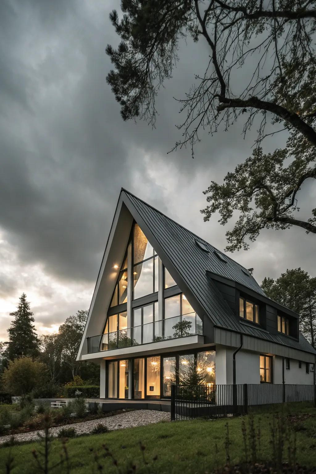 Asymmetrical roofs bring an energetic element to contemporary builds.