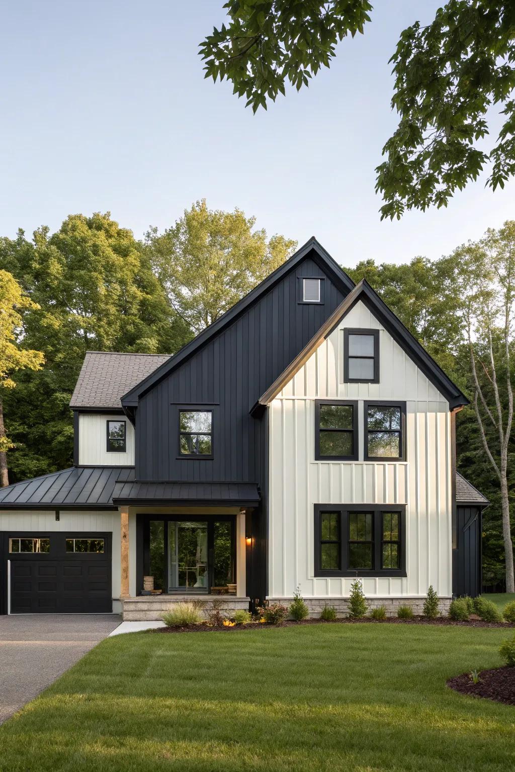 Contrasting colors can add drama and sophistication to your home.