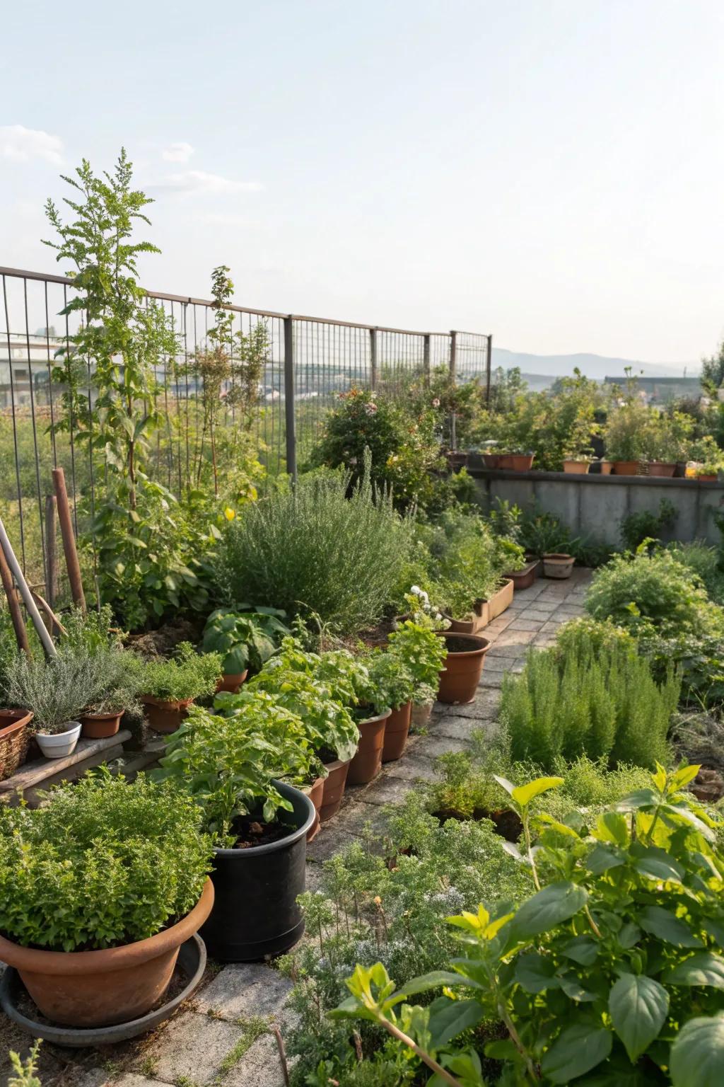Diverse greenery revitalizing a small garden area.