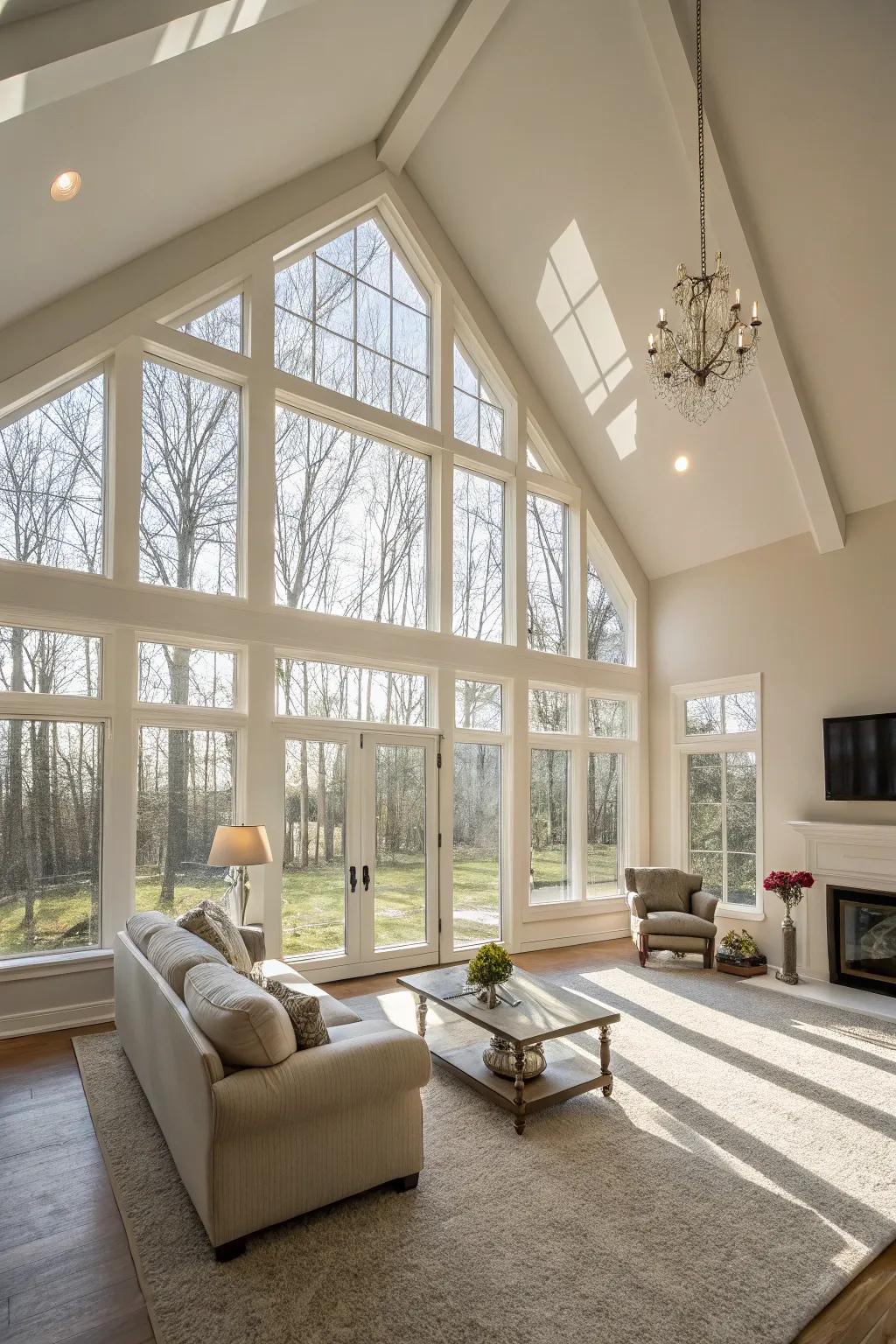 Flood your living space with natural light using expansive windows.
