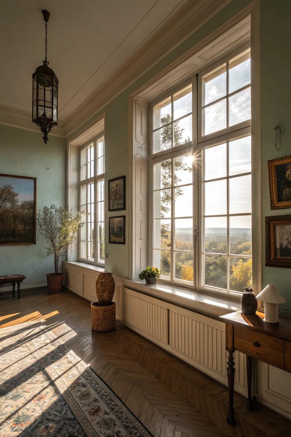 Sunlight wonderfully transforms coated walls.