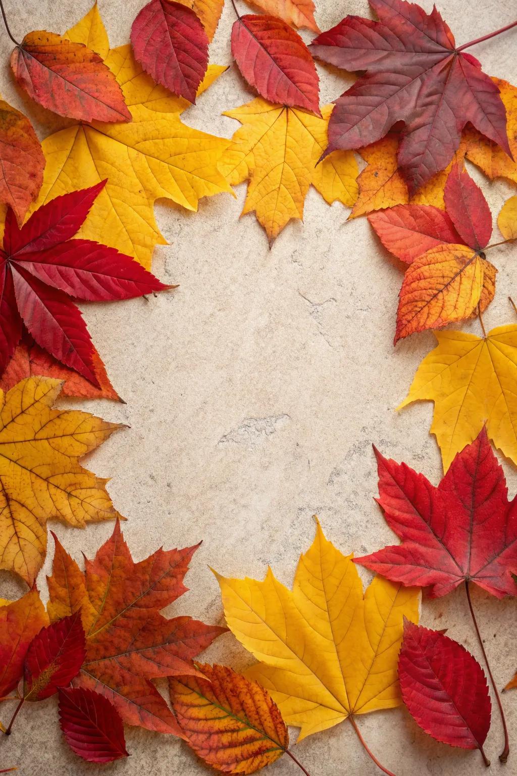 A seasonal collage highlighted by radiant autumnal leaves.