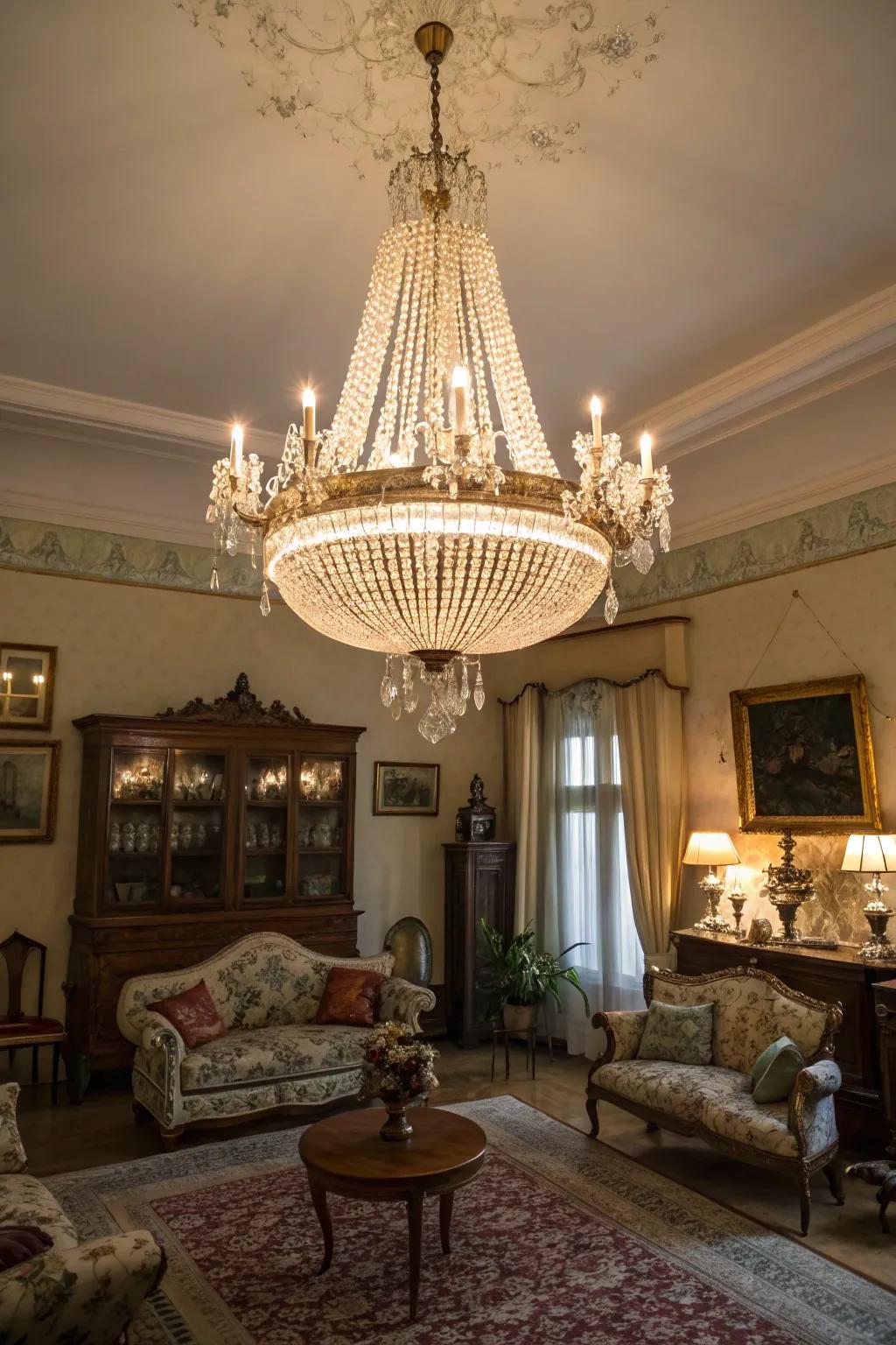 Vintage lighting adds drama and warmth to your space.