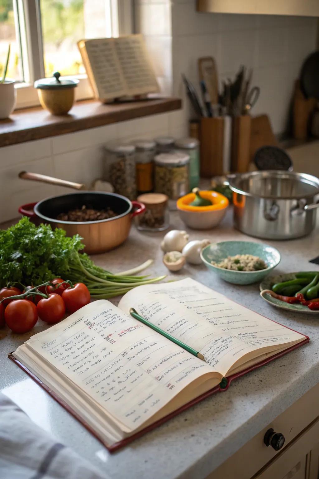 A custom recipe book brimming with beloved family meals.
