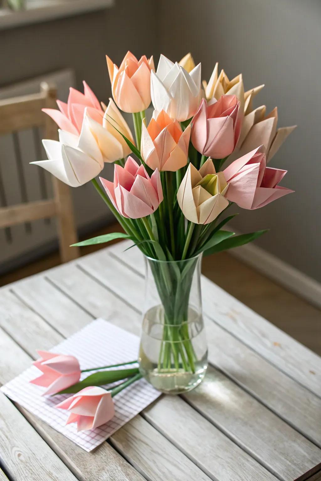 Mark Mother's Day with perpetual beauty – a captivating paper art tulip bouquet!