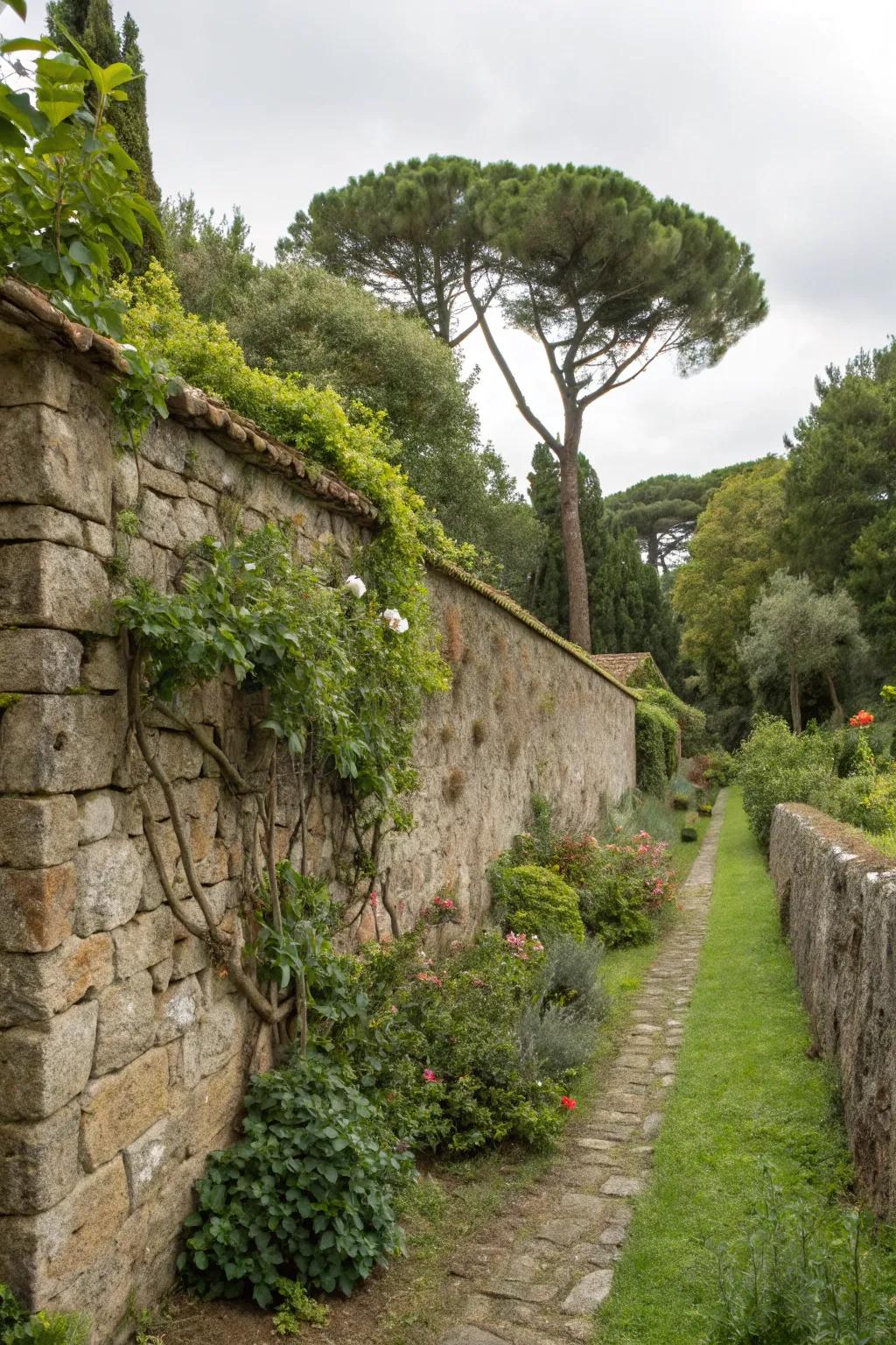 Rock walls add depth and personality to any garden.