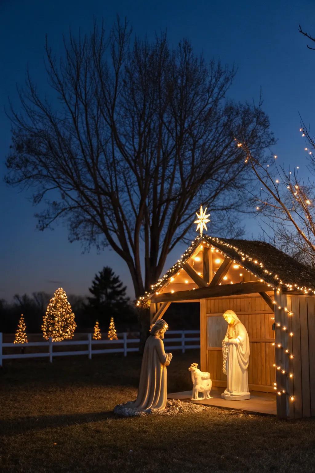 Forge a spellbinding nighttime scene with lit-up characters.