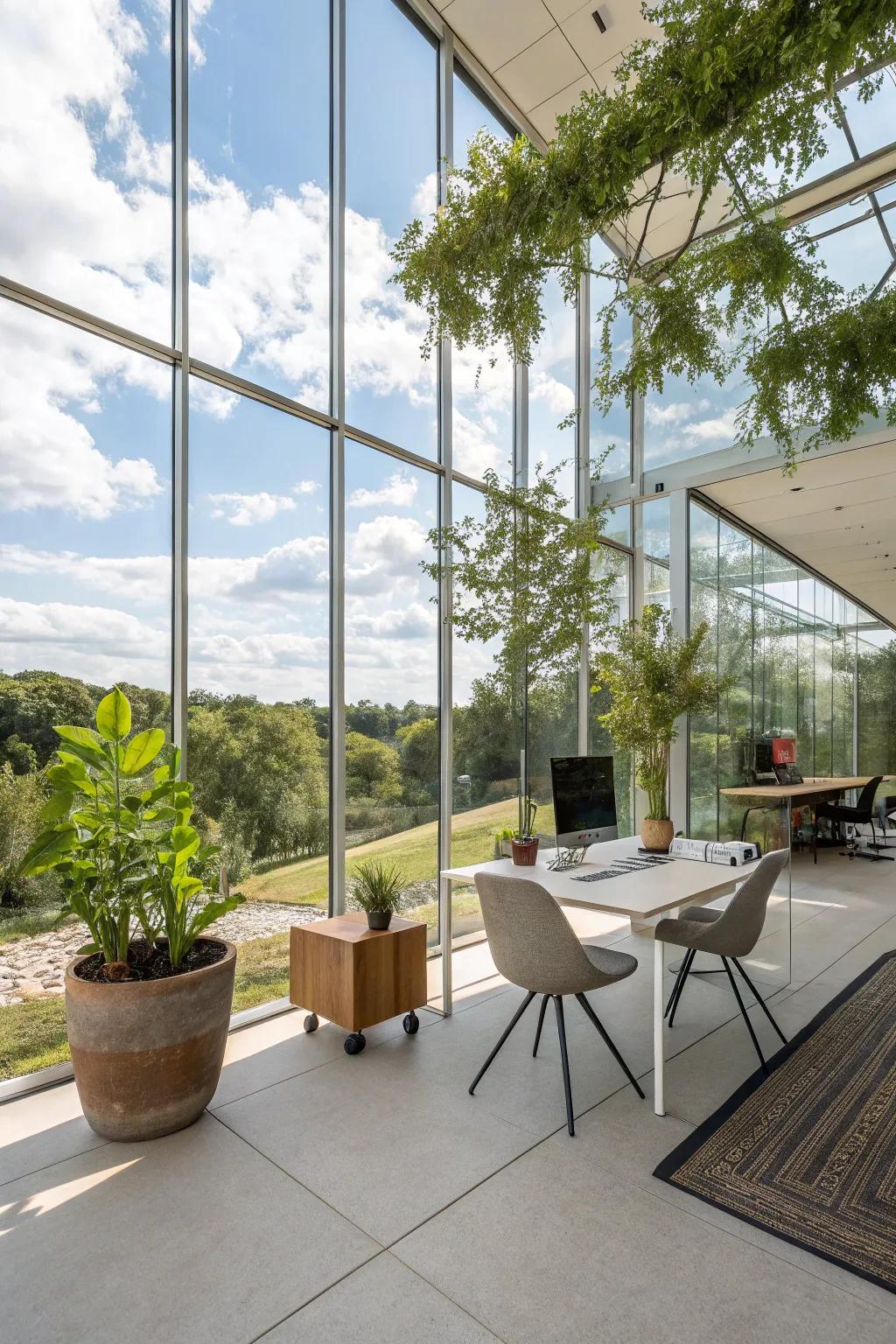 Use daylight for a magnificently bright workspace.