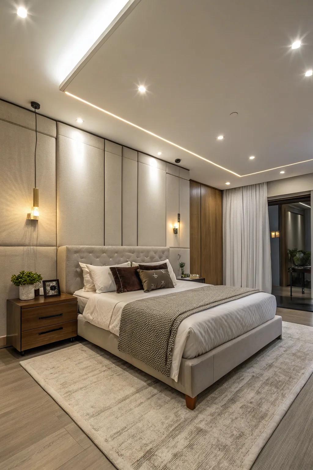 Recessed lights add subtle sophistication.