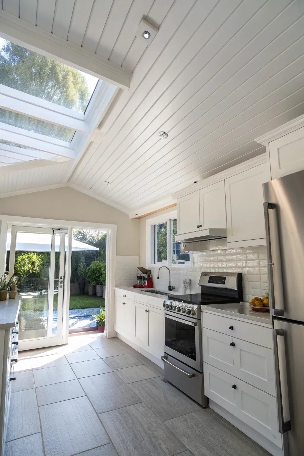 Painted panels offer a radiant and airy atmosphere.
