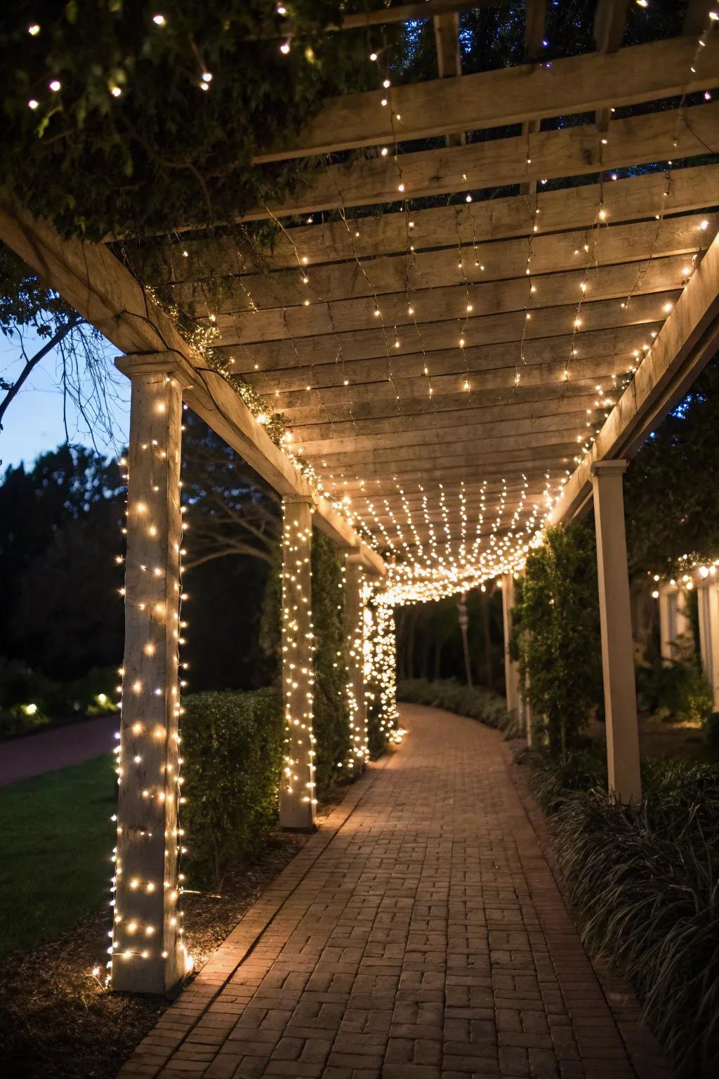Suspend fairy lights overhead, introducing a touch of magic to your evenings.