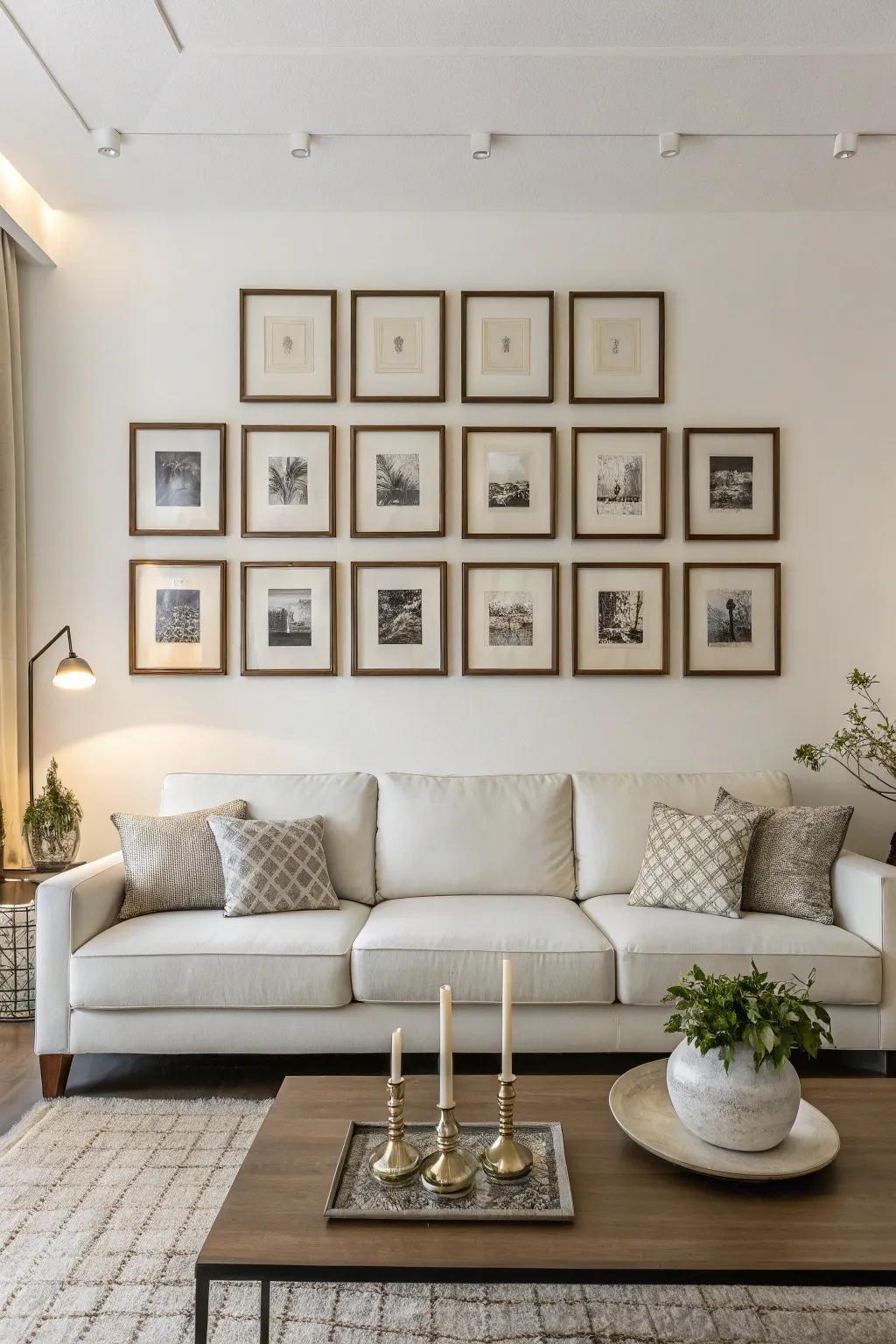 A symmetrical frame layout offers a serene and balanced visual appeal.