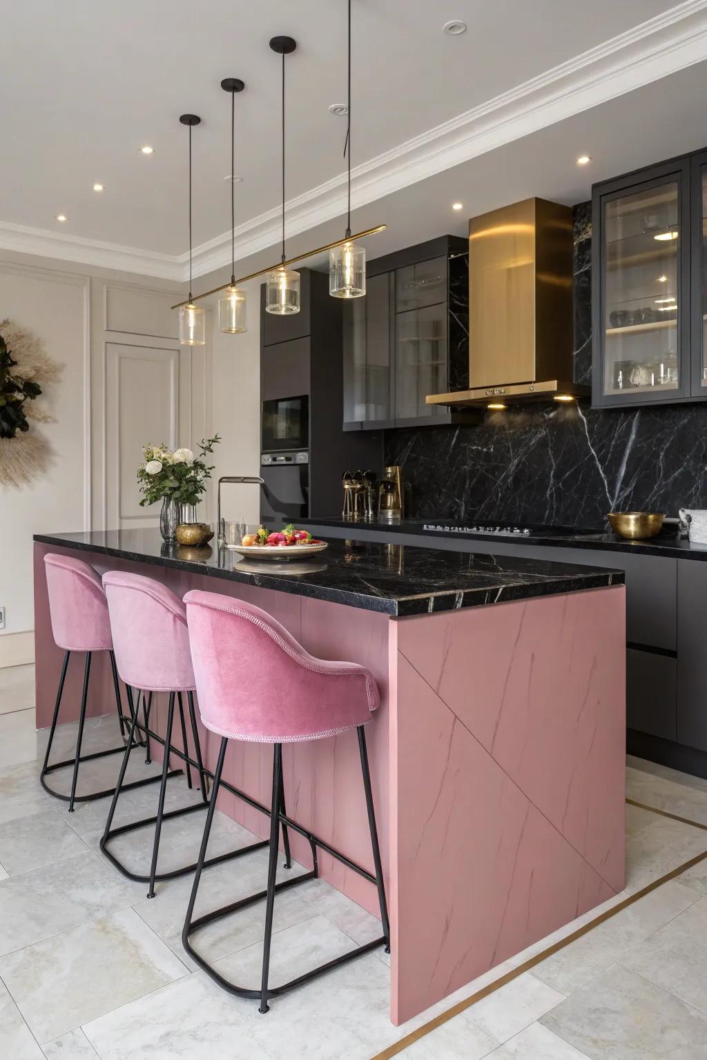 A rose-tinted hub turns into the heart of the cooking area, providing aesthetics and use.