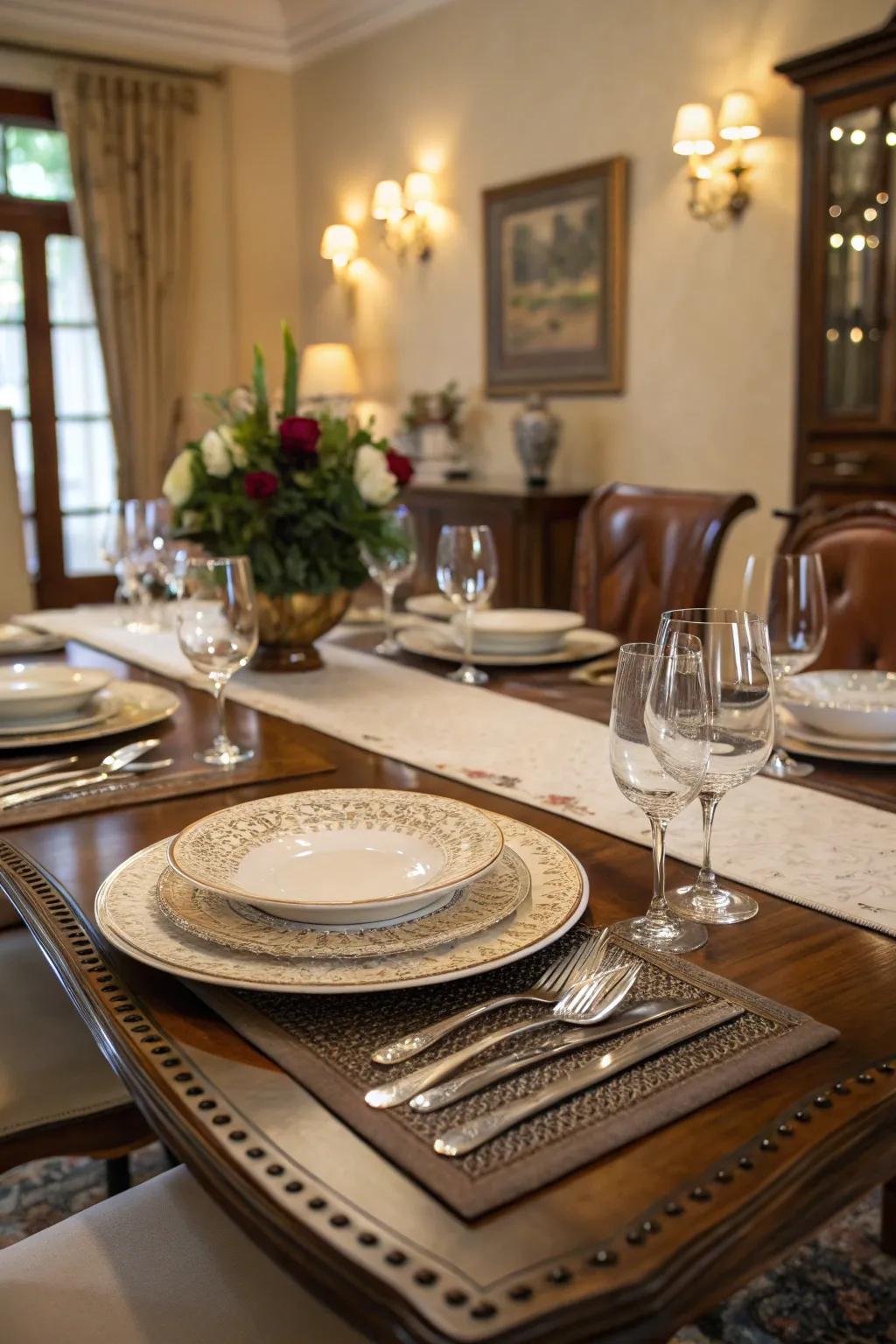 Elevate your dining setting with sophisticated placemats.