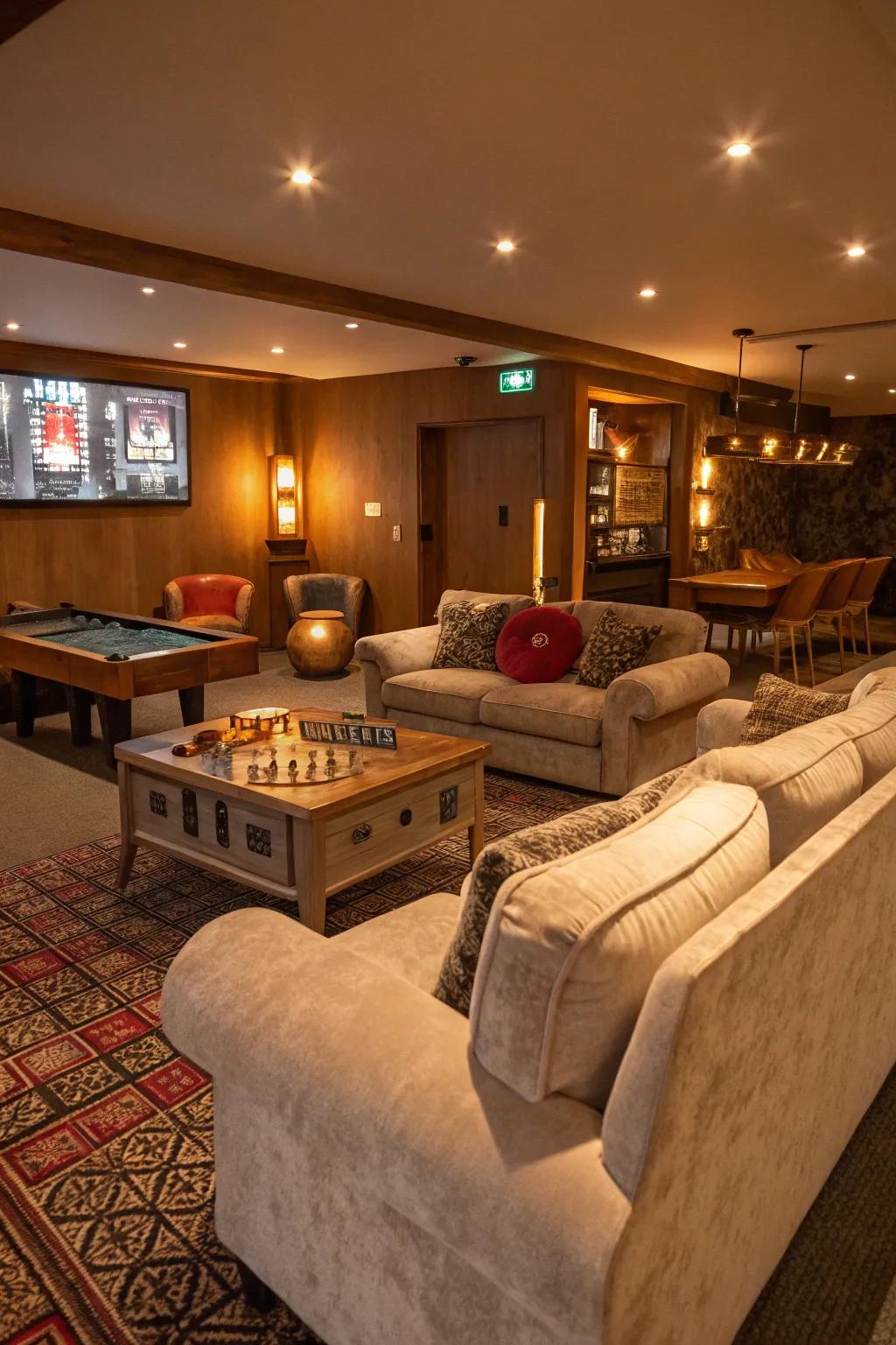 A comfortable resting arrangement ideal for relaxation and interacting socially.