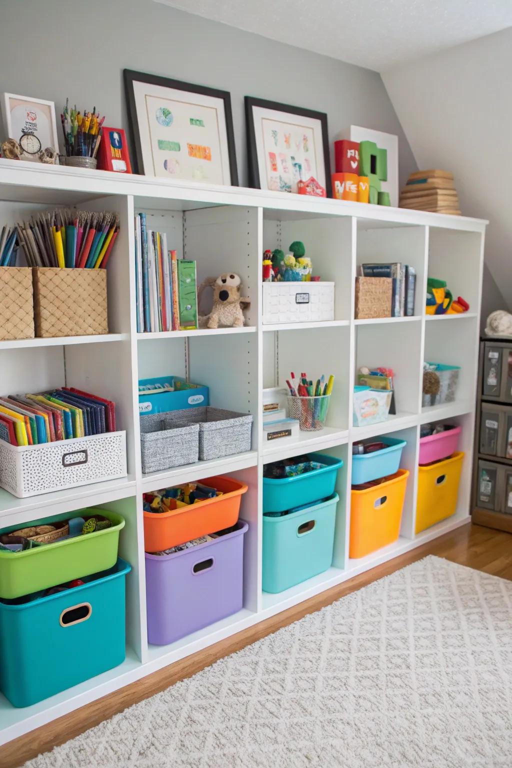 Elegant storage maintains a clutter-free environment.
