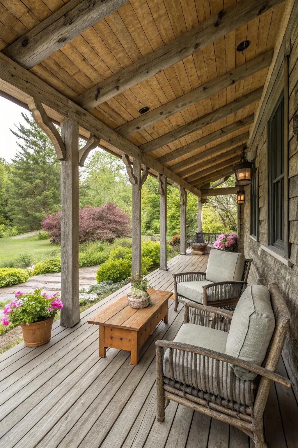 Welcome nature with a timber porch build.