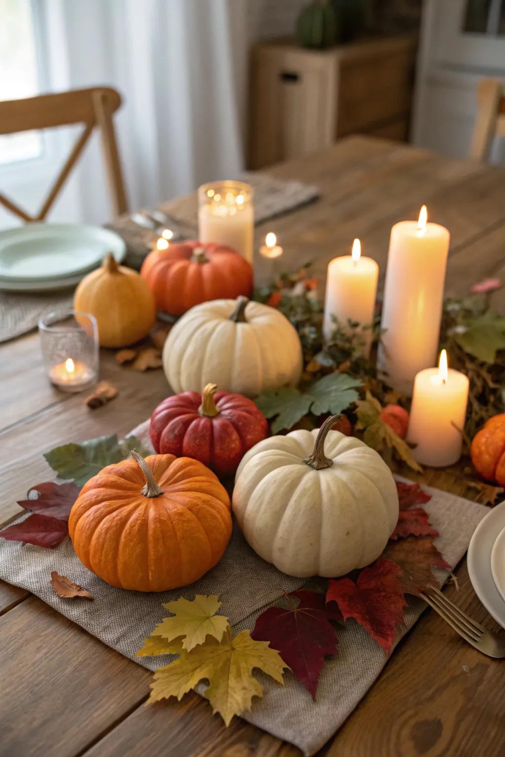 Petite pumpkins assembled for an attractive display.