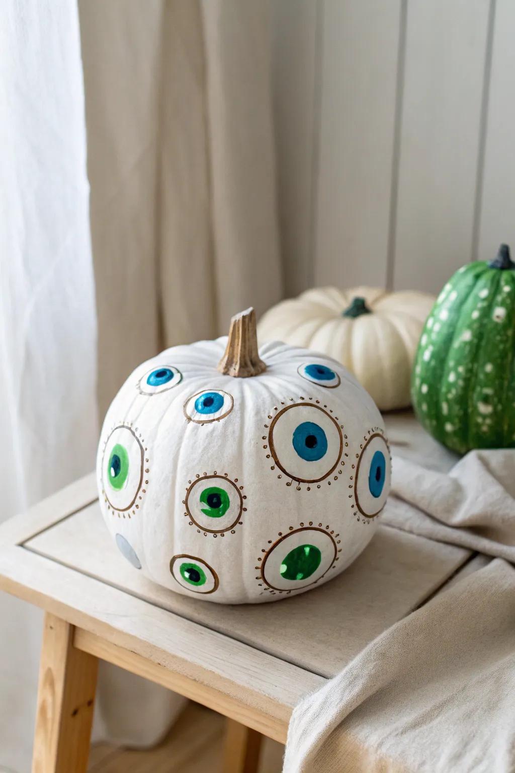 Peer into the chilling allure of these realistic pumpkin eyes.