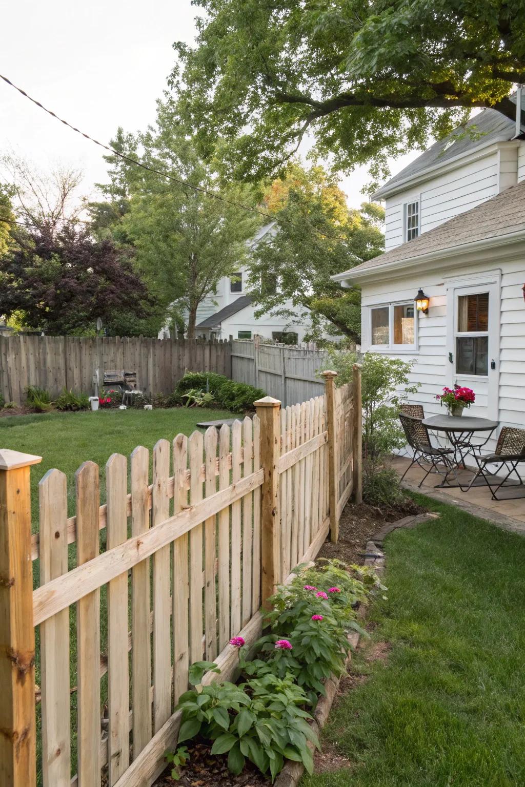 Recycled timber battens craft a welcoming, private perimeter for your home.