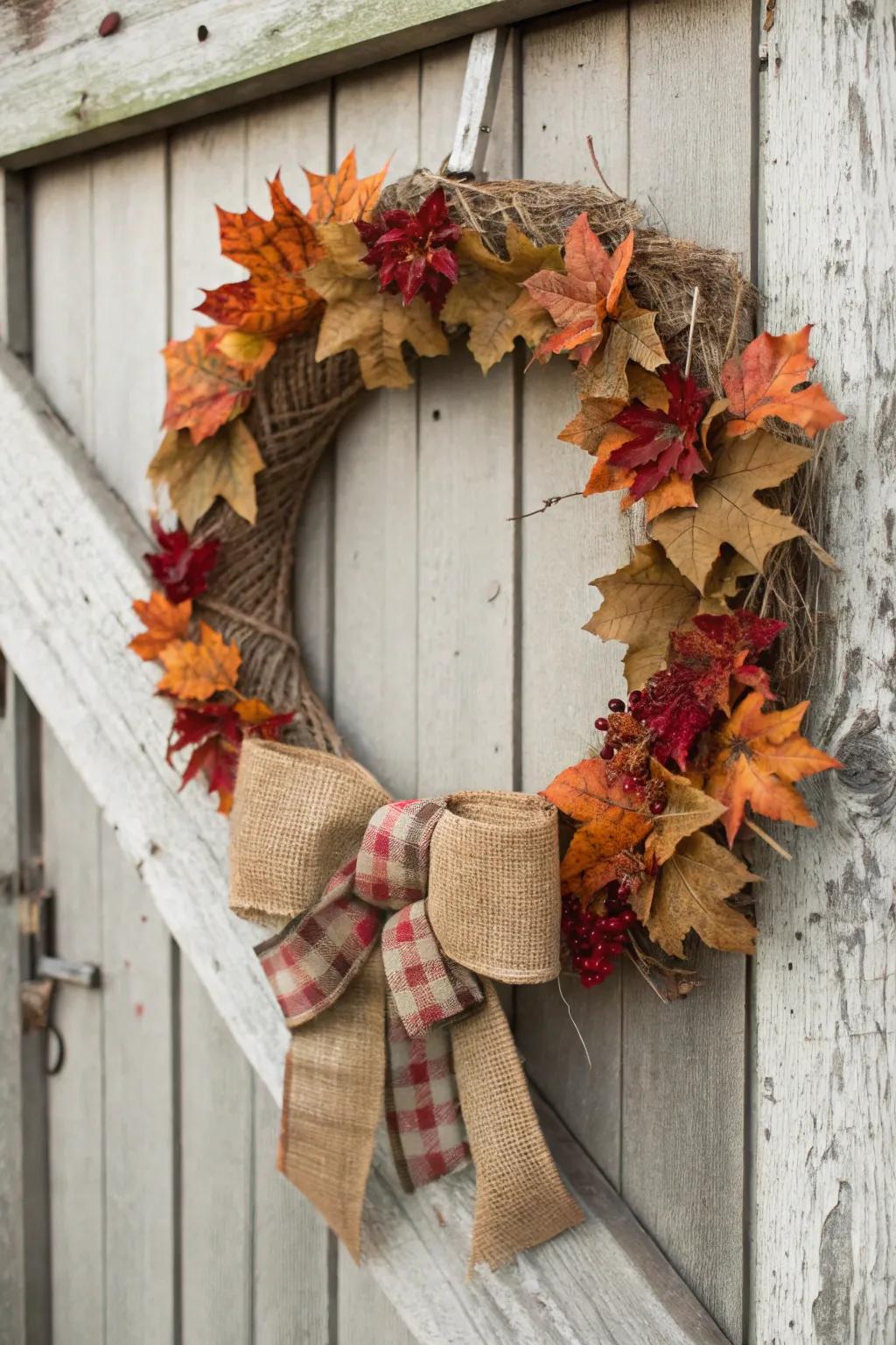 Capture the heart of autumn with this countryside-inspired wreath.