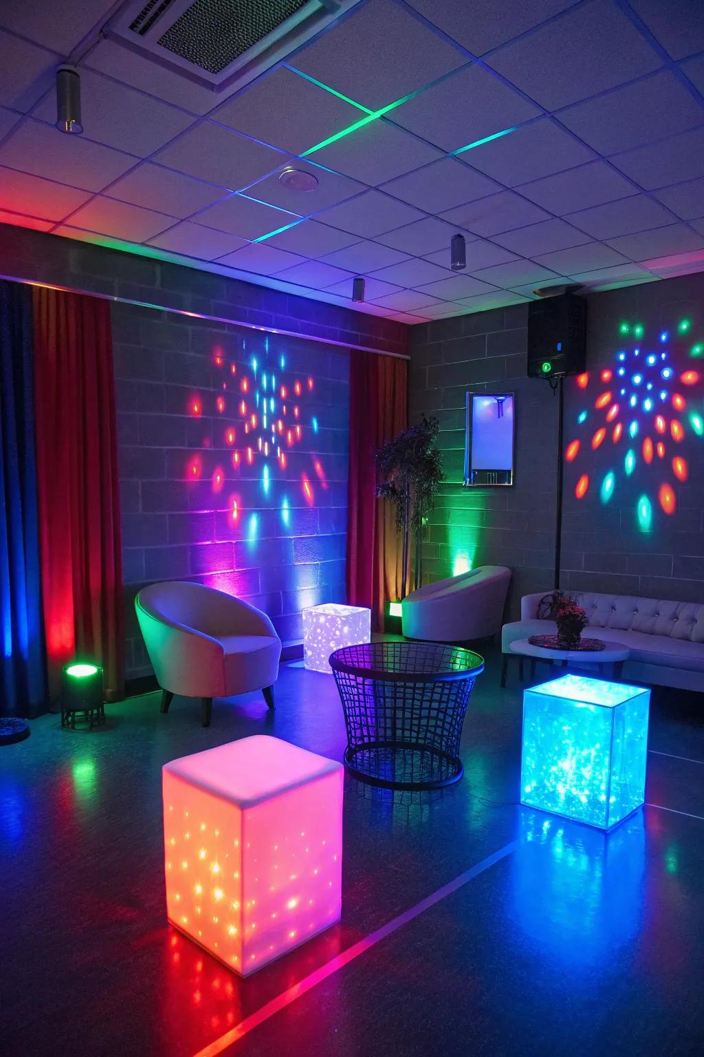 Transform your room's mood with multicolored LEDs.