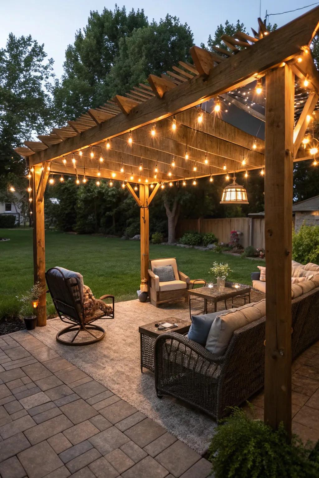 Transform your patio into a nightly getaway using radiant lighting.