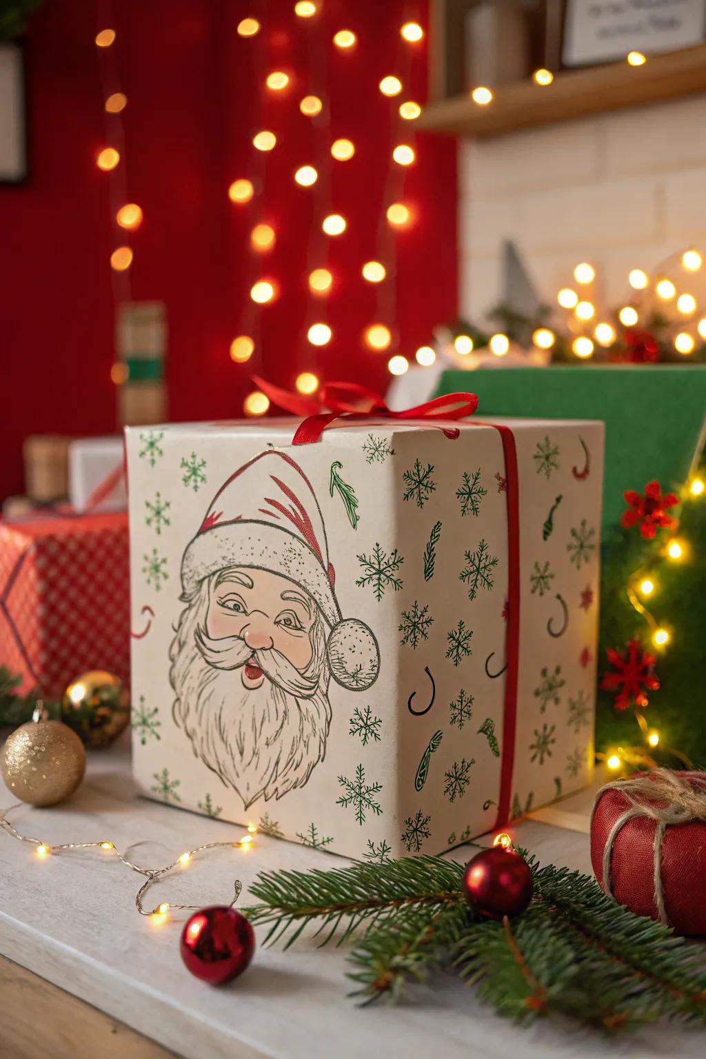A Father Christmas face box adds tailored joy to giving.