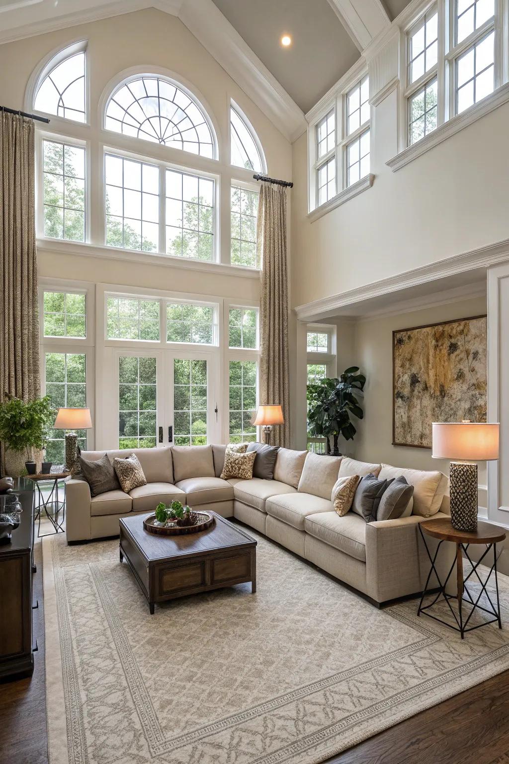 U-shaped sectionals craft an inviting and all-inclusive seating experience.