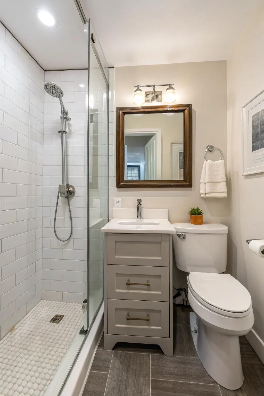 Effective layouts utilize every centimeter of your bathroom.