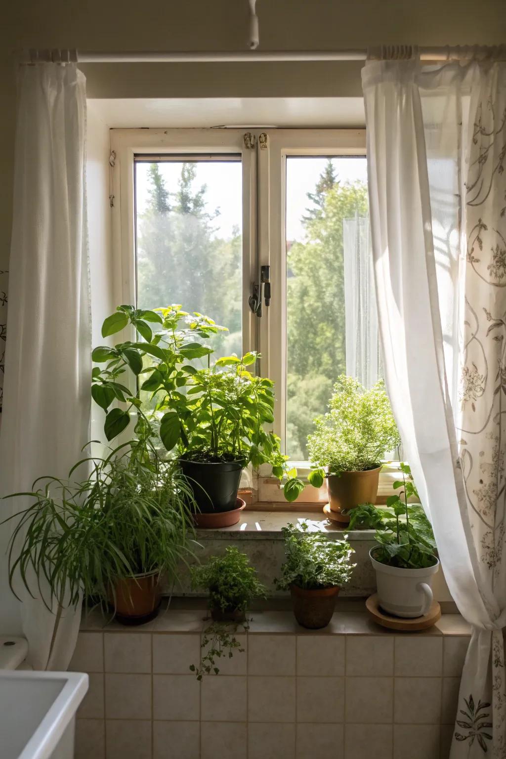 Plants bring life and color to your bathroom.