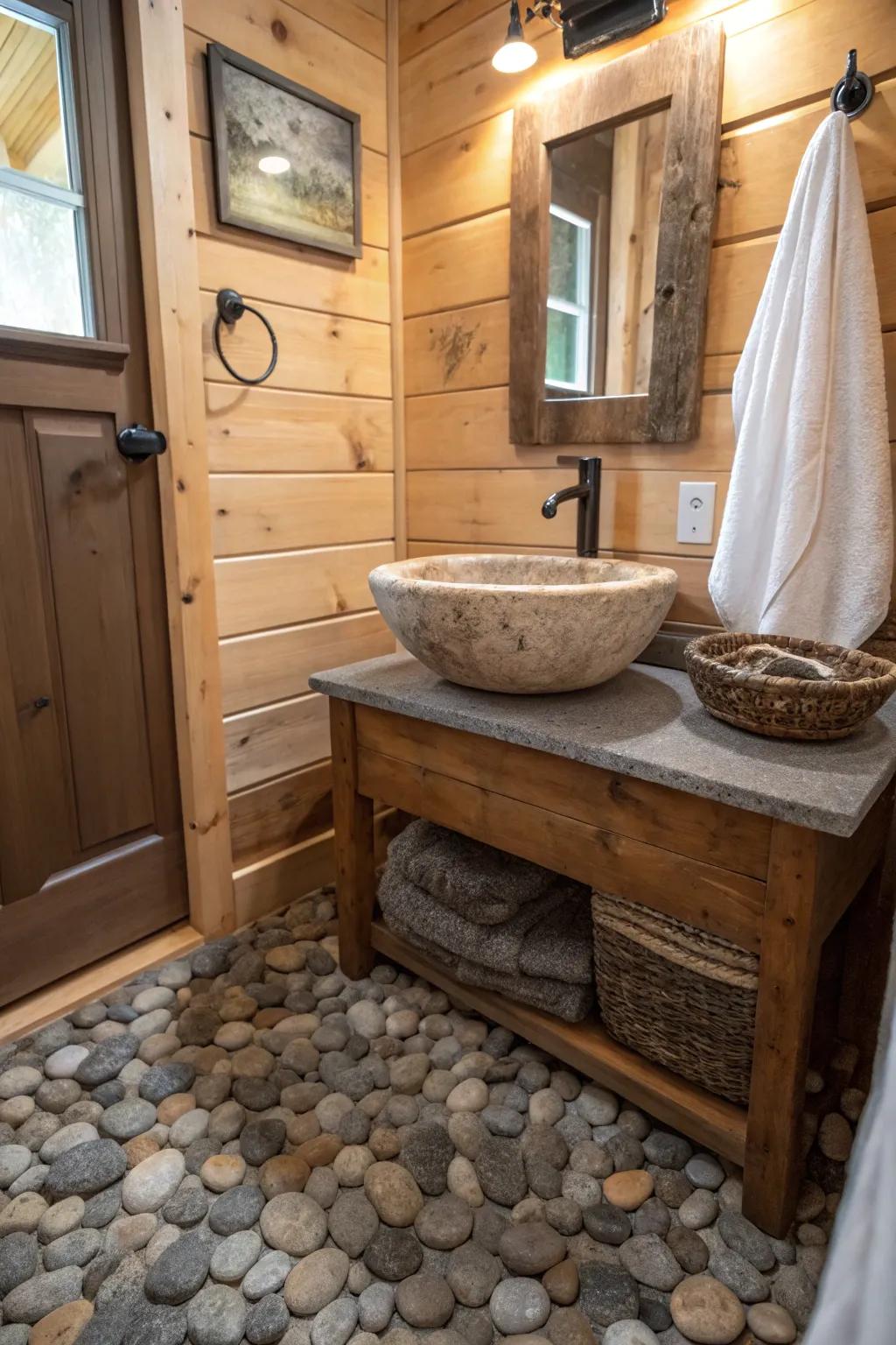 Natural rock elements introduce sophistication and robustness to the area.