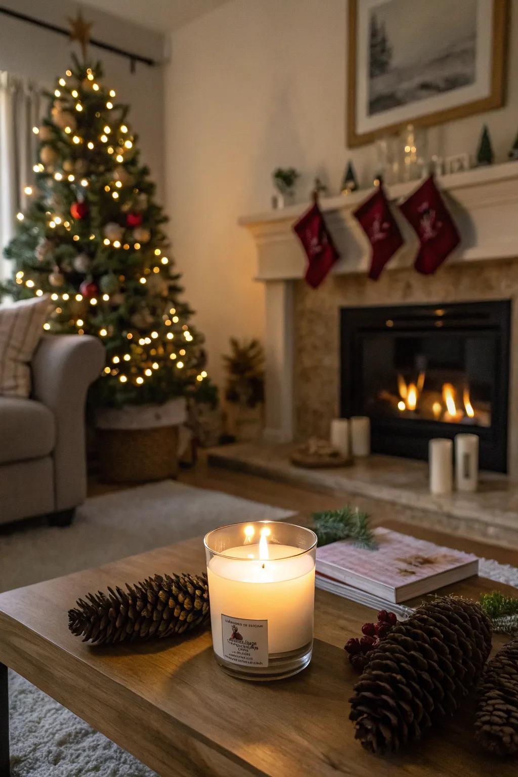 A perfumery light establishing the atmosphere for the holidays.