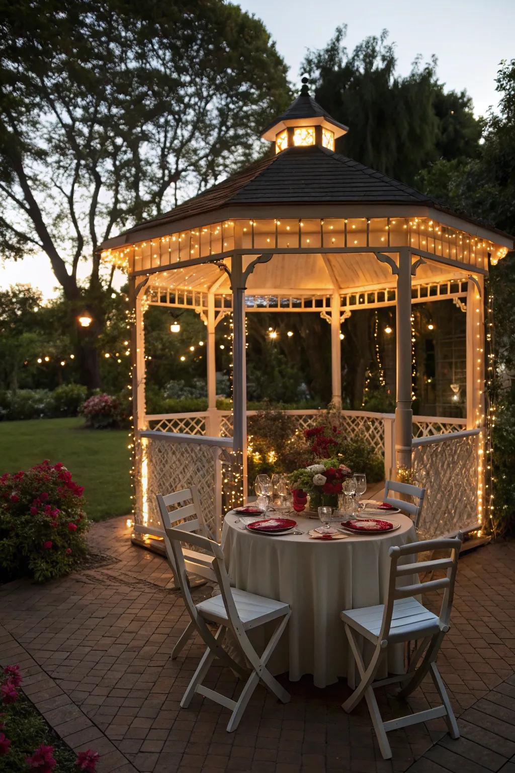 Enjoy meals under the stars in your own mini pavilion.