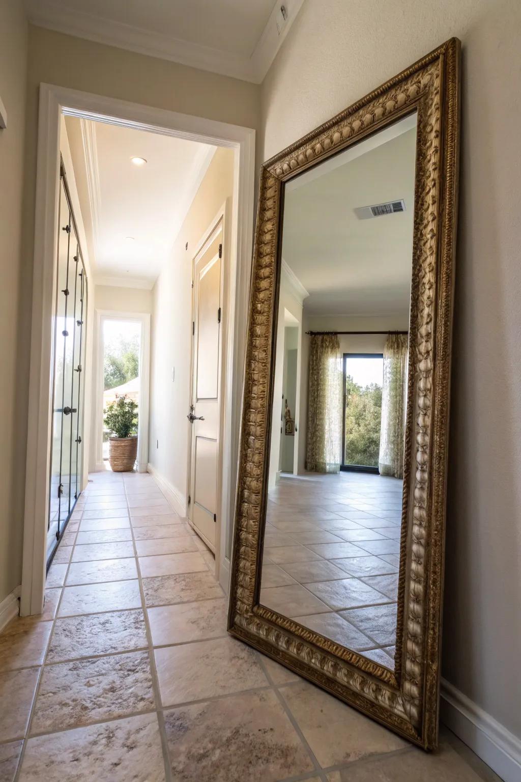 Mirrors can trick the eye, making your hallway feel more open and welcoming.