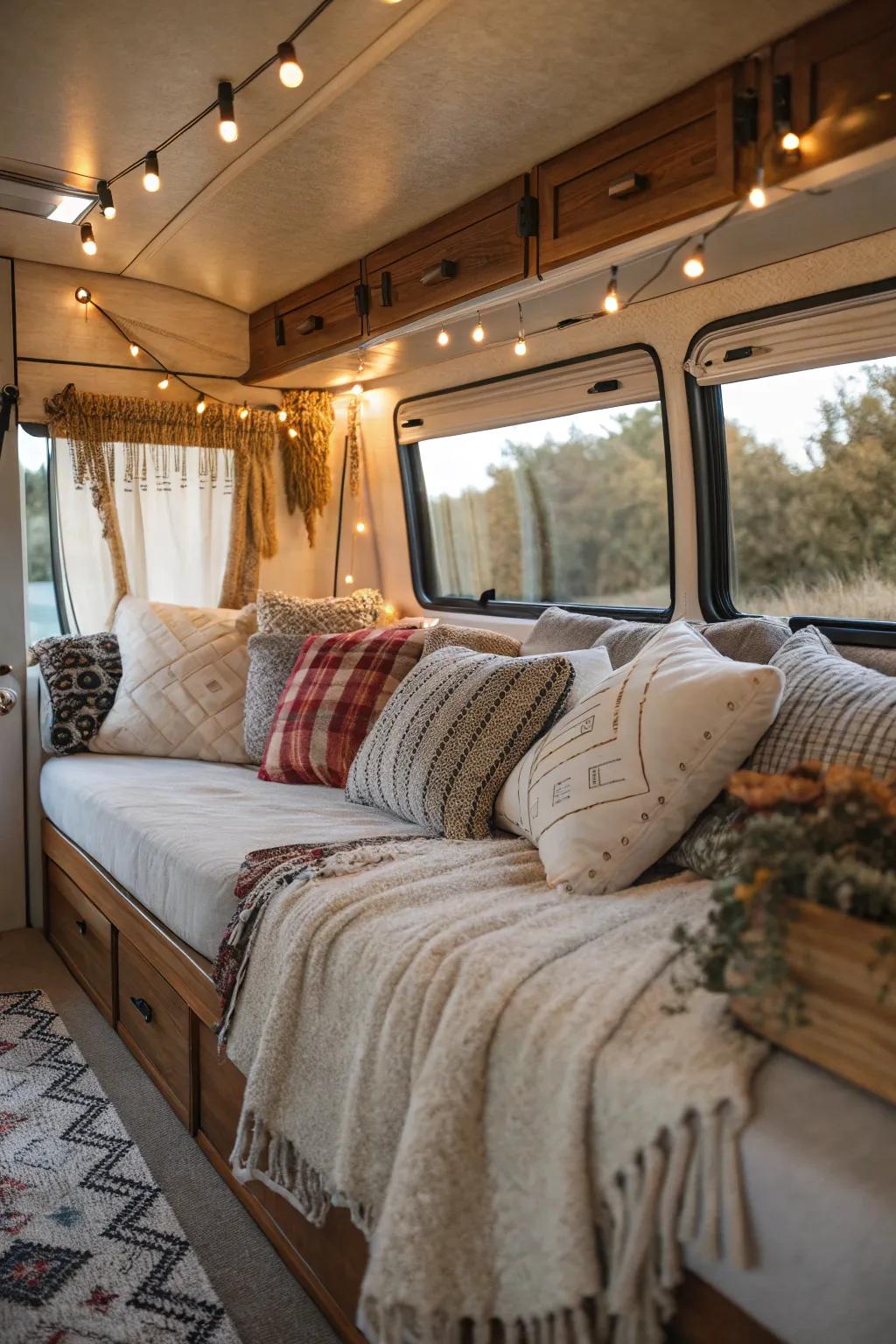 Fabrics add heat and comfort to your RV, making it really feel like a home far from home.