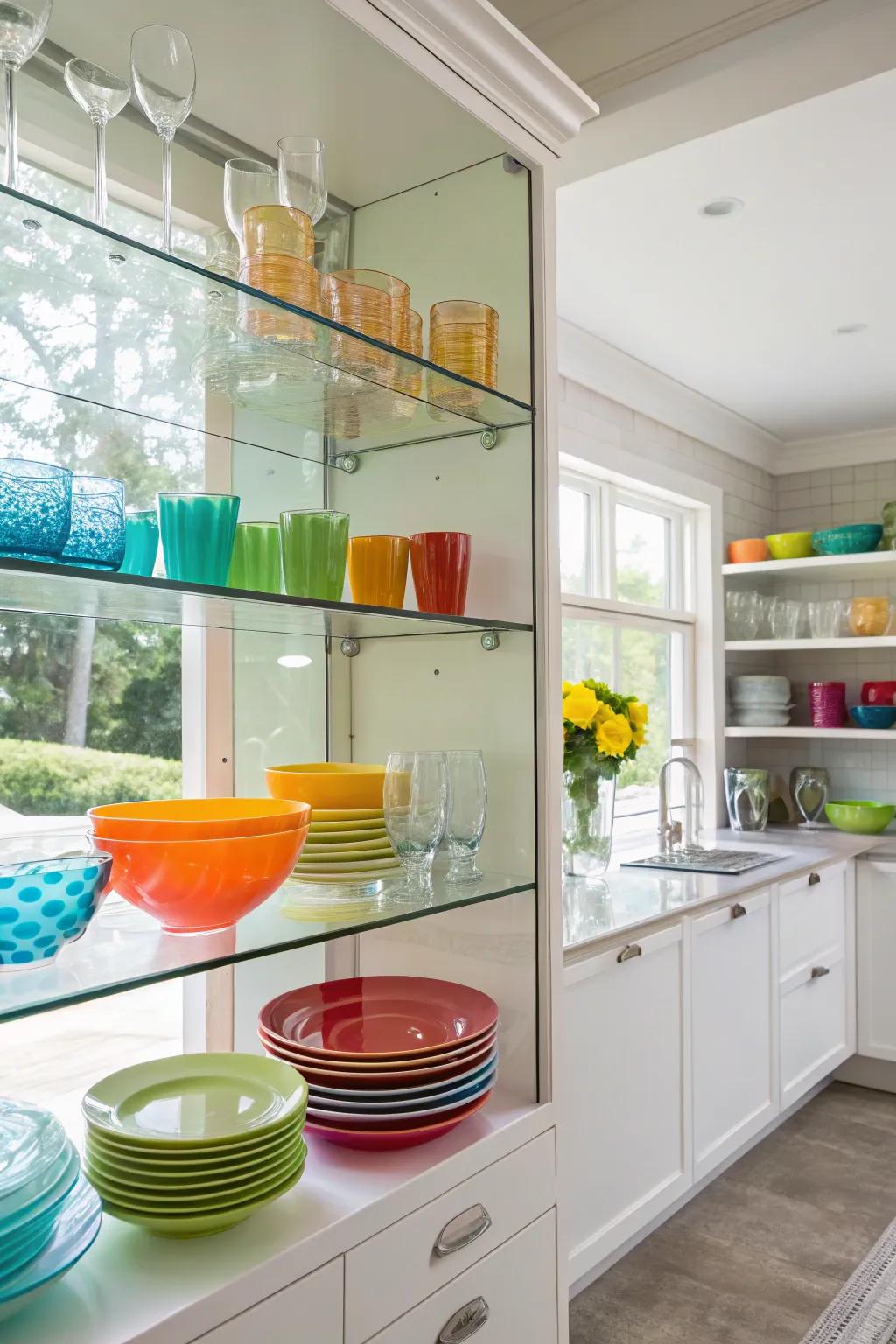 Open shelves add charm and practicality.