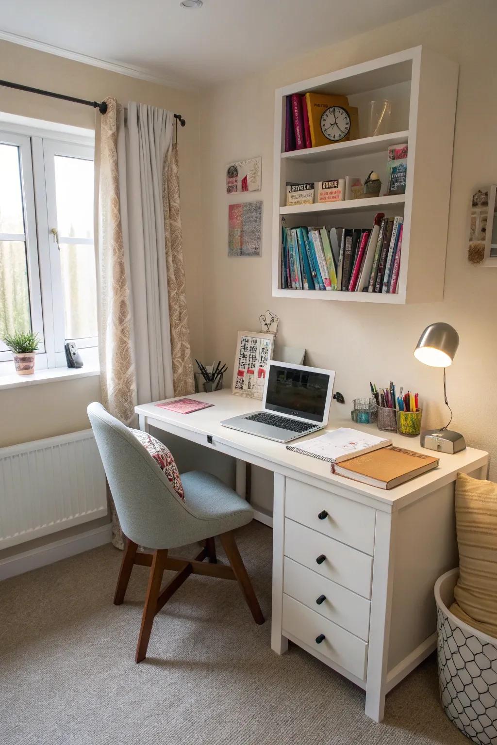 Get the most out of your space with a space-optimized corner desk.