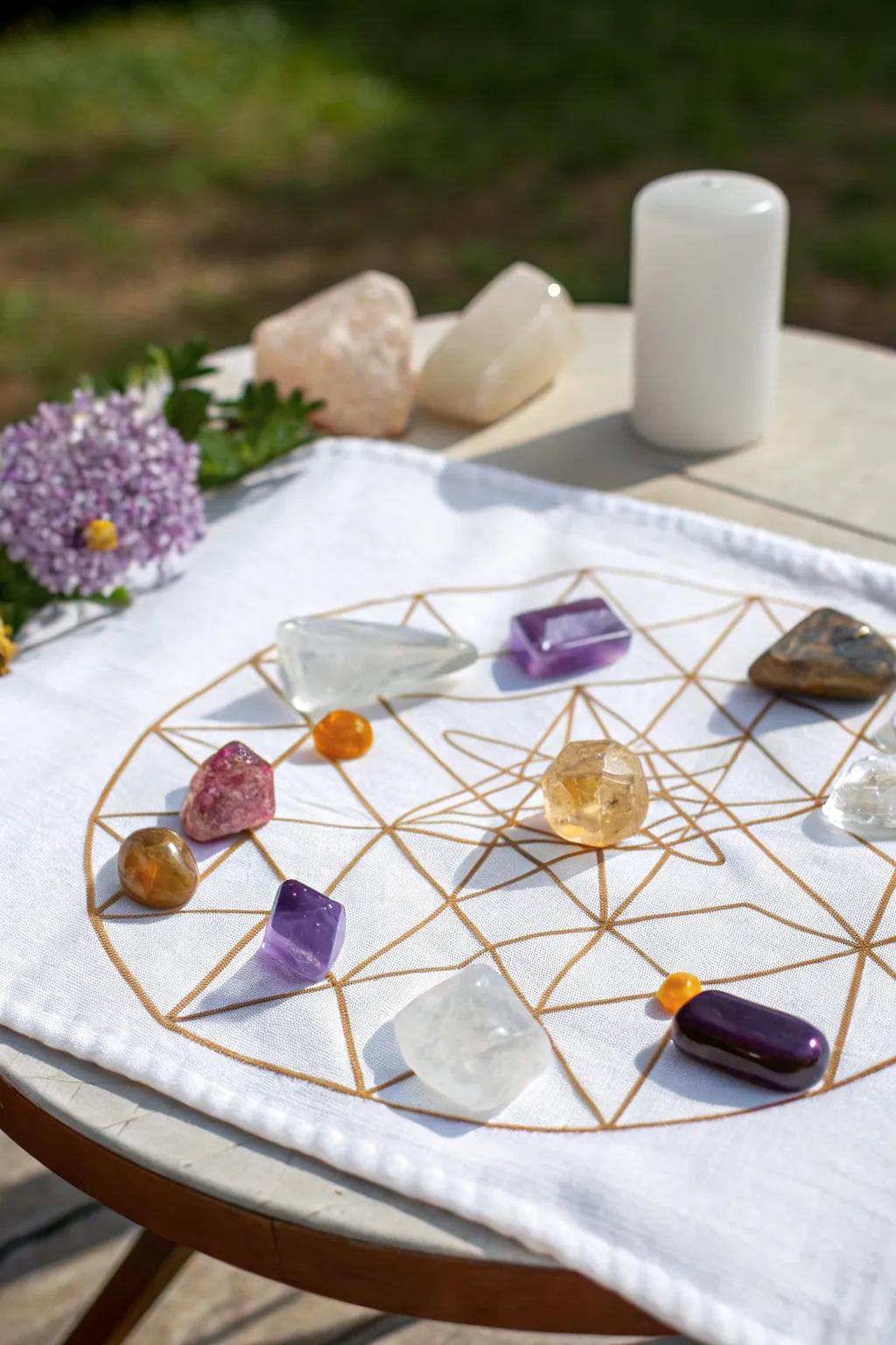 Harness potency utilizing a gemstone matrix upon your hallowed space.