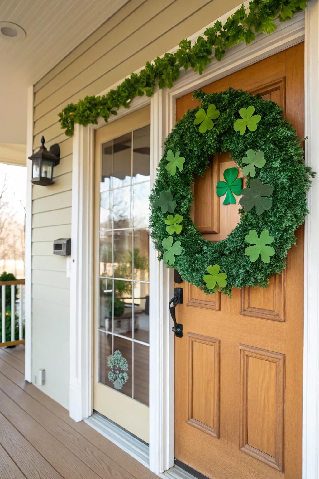 Welcome guests with a delightful shamrock festoon.