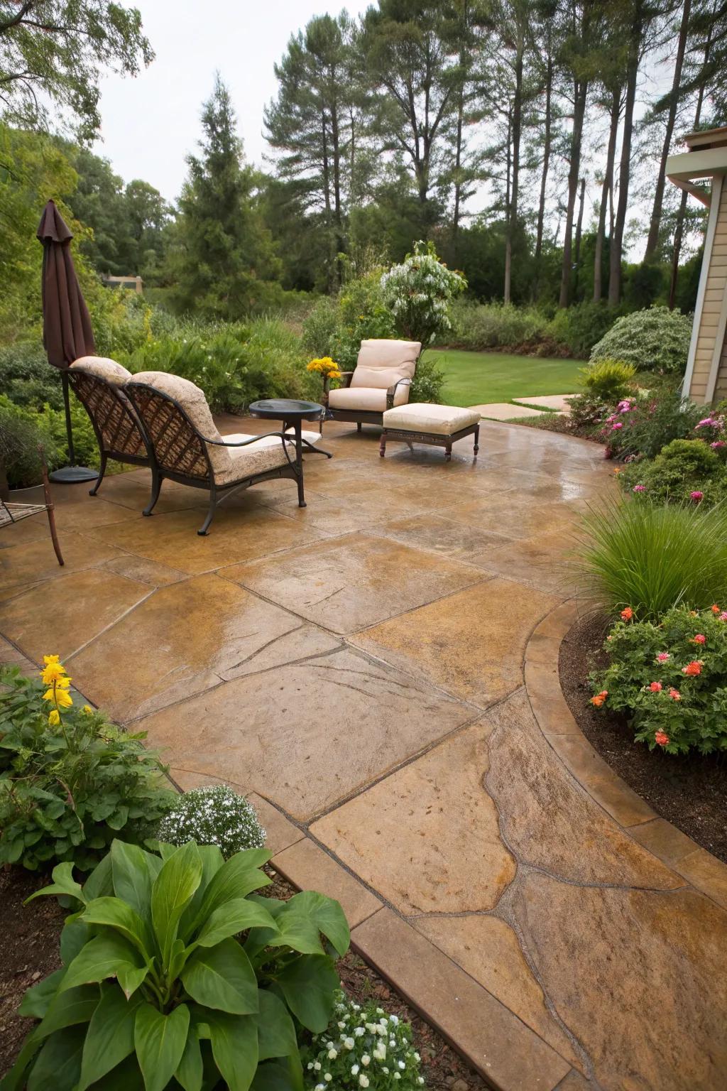 A naturally-tinted patio that enhances the allure of the outdoors.