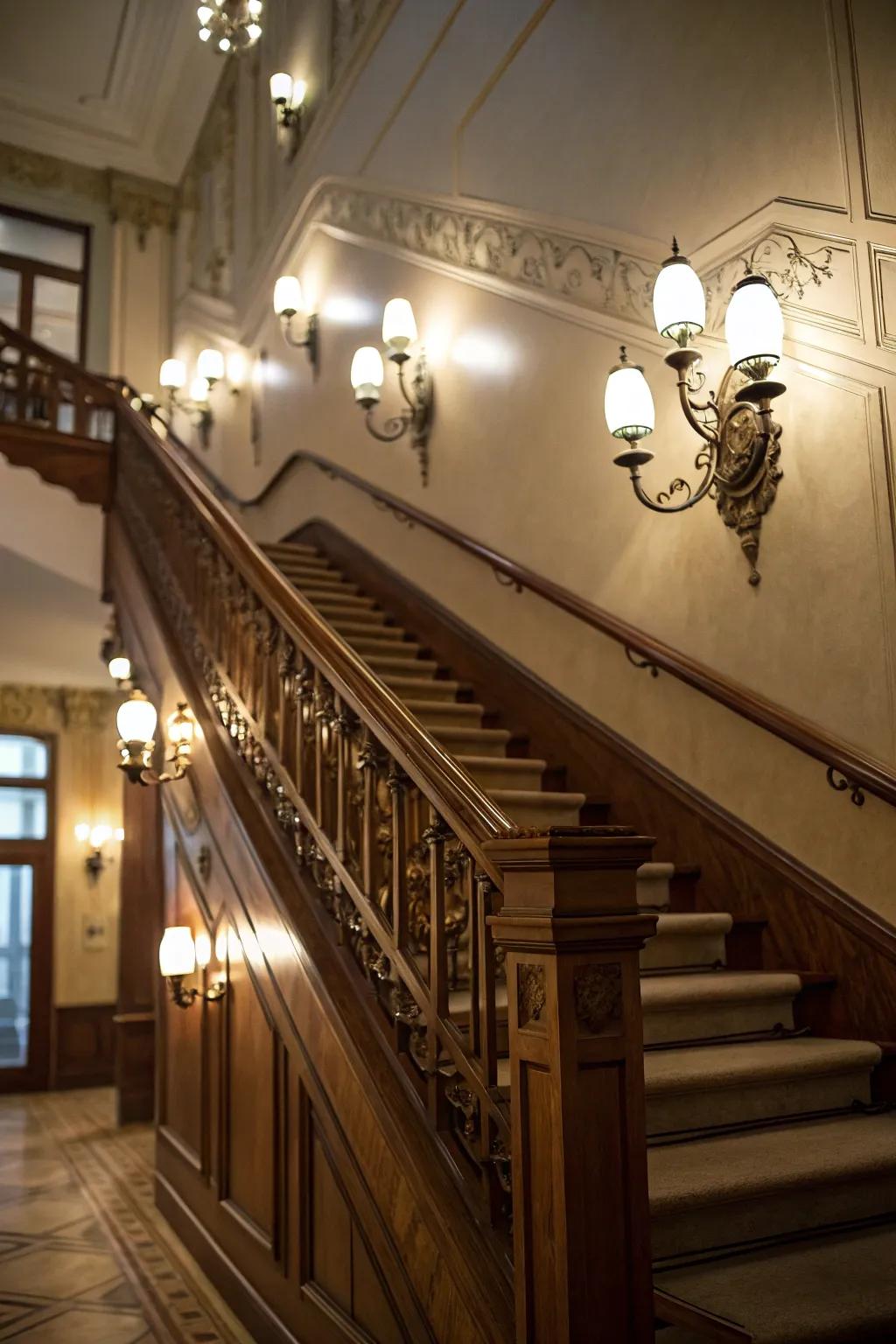 Wall-mounted lights bring sophistication and coziness.