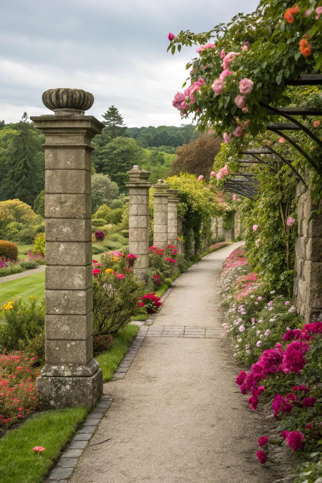 Forge an enchanting garden route with sturdy uprights.